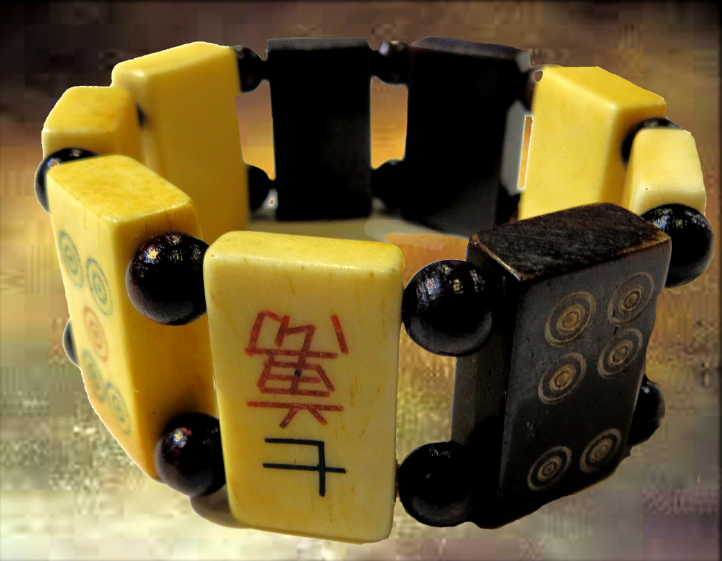 Mahjong Tile Elastic String Bracelet
