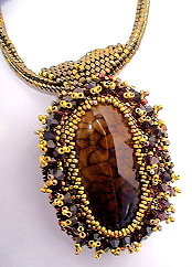 BezelWorks Pendant with Brown Fire Opal